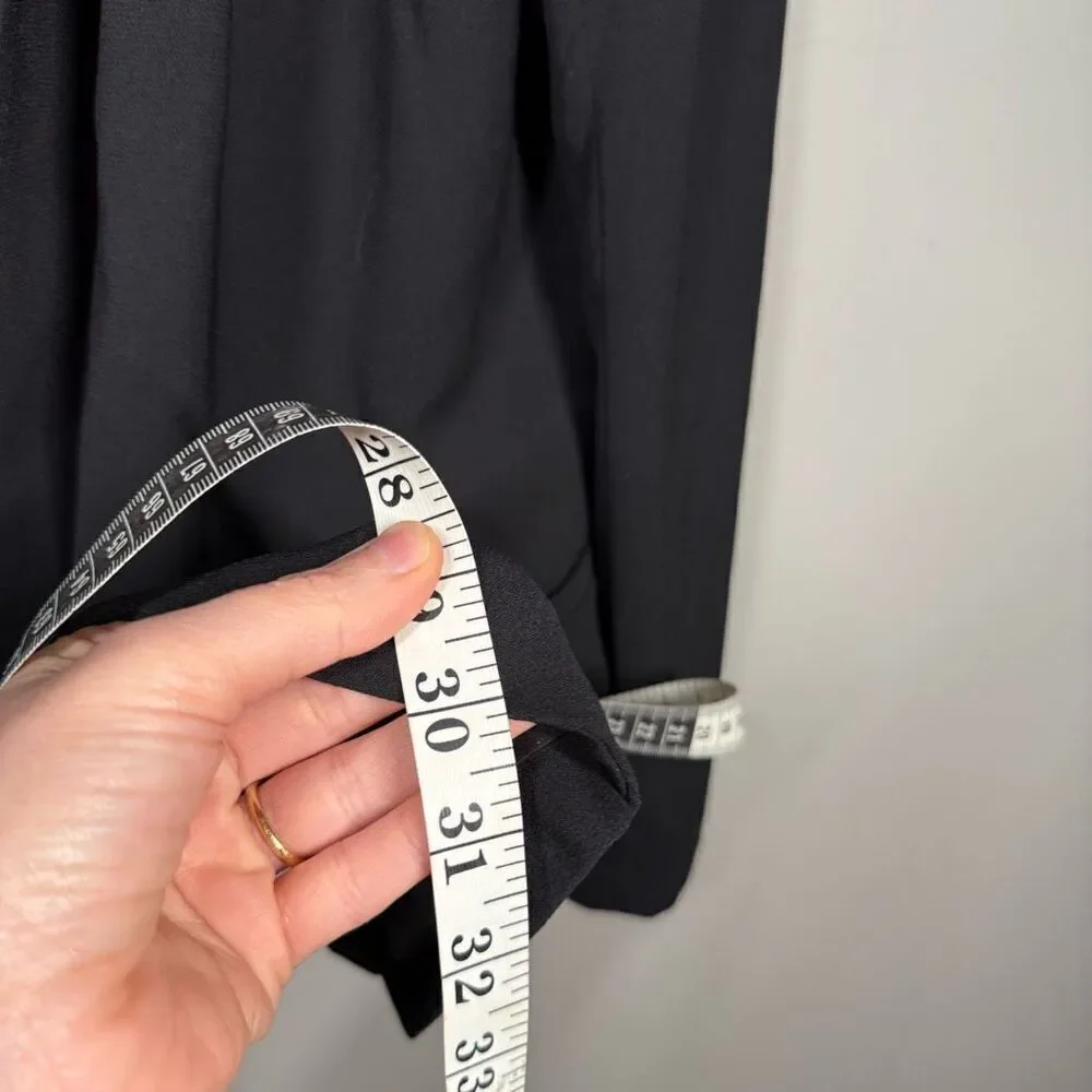 Halogen open front relaxed longline blazer black